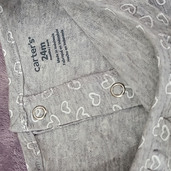 Girls Carter's One Piece Heart Print Romper (NWT) & Bonus LOVE Zip Hoodie Sz 24M - Picture 7 of 9